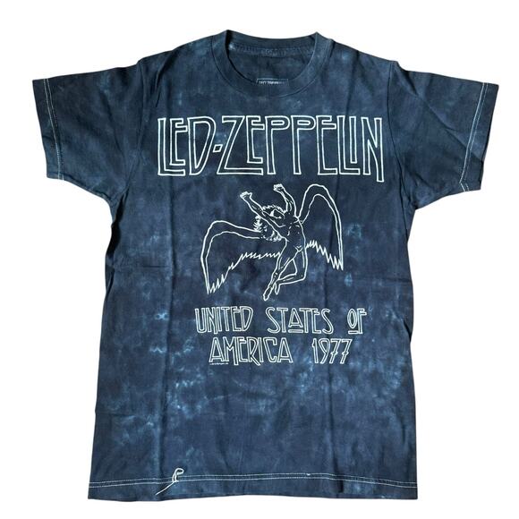 Led Zeppelin Band Tee Graphic T-Shirt 100% Cotton Tie Dye Women's Size Small - Picture 1 of 9